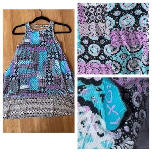 Roxy Kids size 10 girls Patchwork Dress - Blue, Purple, Black, White